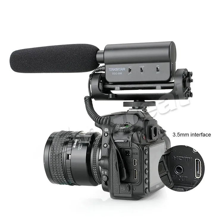 Takstar SGC-598 фотография интервью Лекция конференции дробовик микрофон для Nikon Canon DSLR камеры P0025716