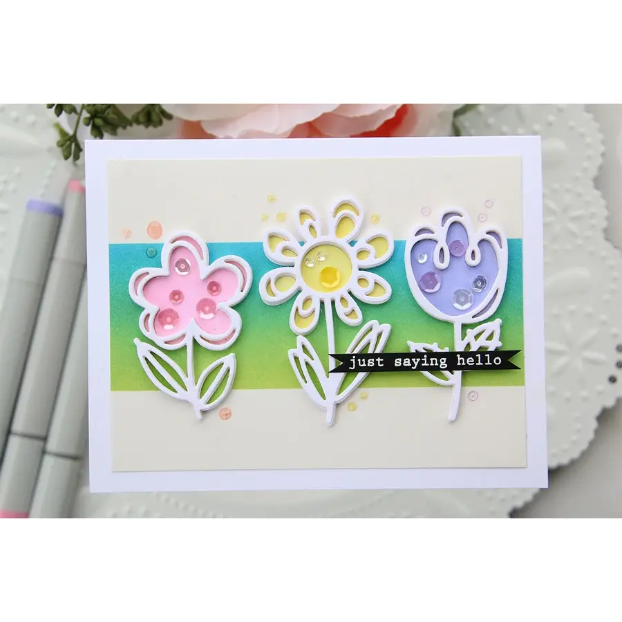 

3PCS Different Flower Metal Cutting Dies Stencils For DIY Scrapbooking/Photo Album Decorative Embossing DIY Paper Cards