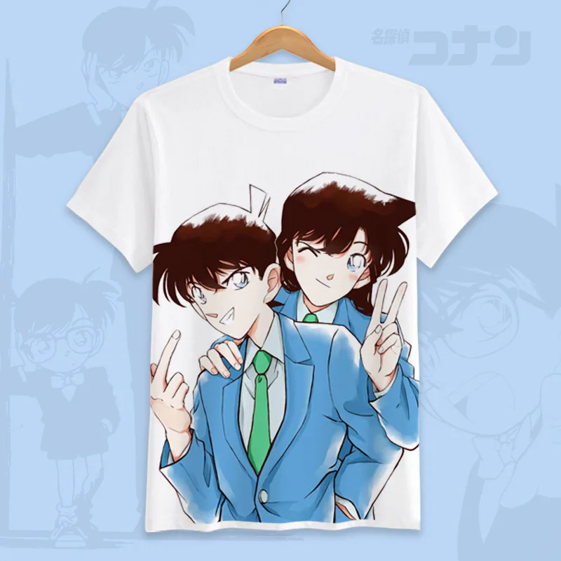 Женская и мужская футболка с коротким рукавом в стиле аниме Detective Conan уличная