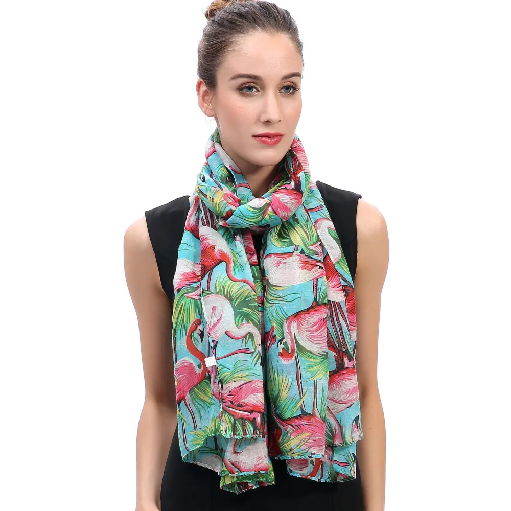 

Large Size Flamingo Bird Print Women's Scarf Shawl Wrap Soft Lightweight for All Seasons