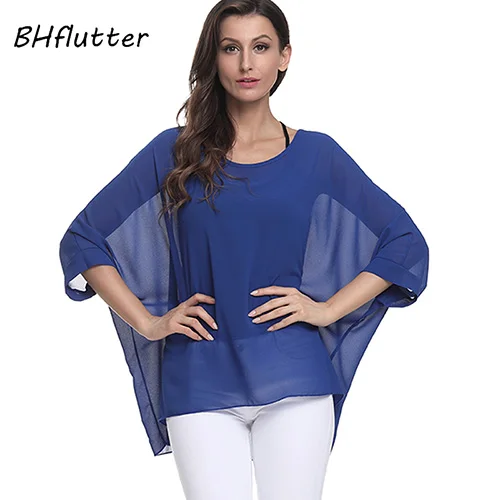 BHflutter 4XL 5XL 6XL размера плюс, женская блузка, сексуальные летние топы с открытыми плечами и леопардовым принтом, повседневные шифоновые блузки, рубашки - Цвет: picture color