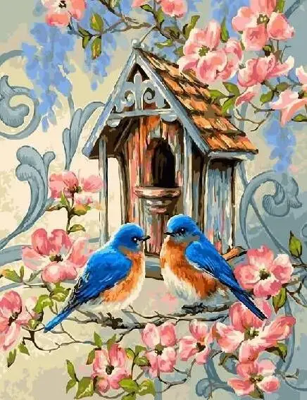 Hot Selling Framed Picture Family nest Acrylic Oil Painting By Numbers animal Home Decor For Living Room 40x50cm