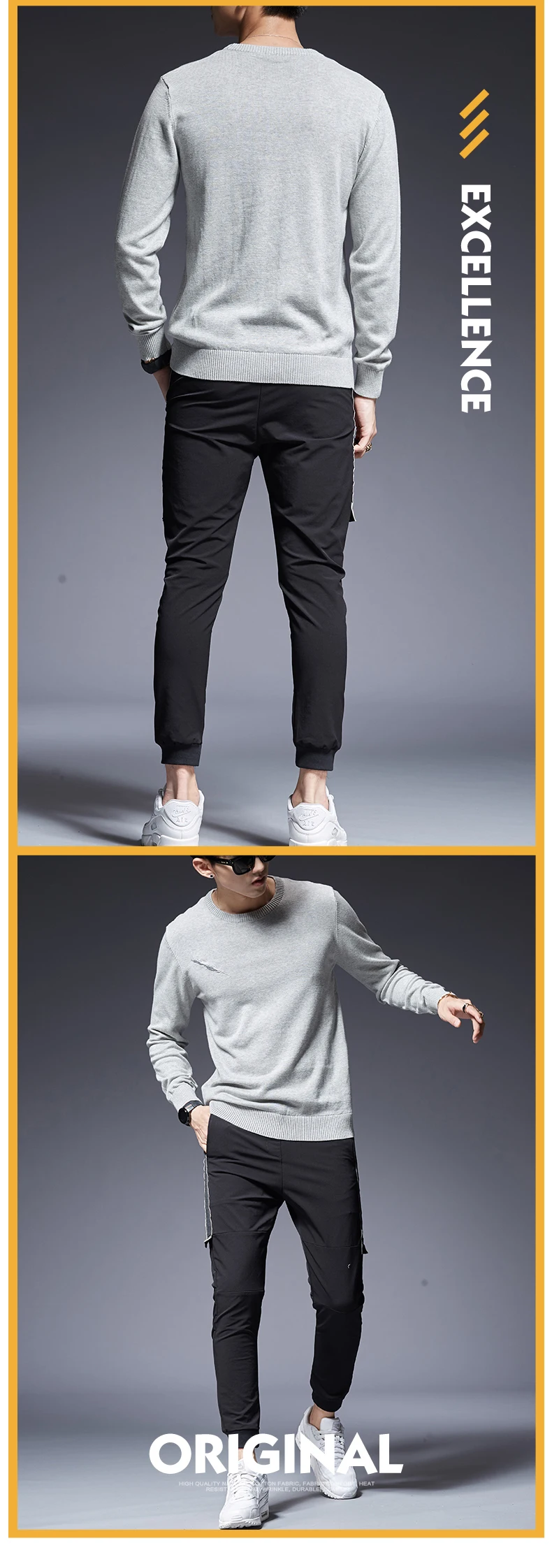 2019 новый модный бренд Свитера мужские s пуловер Патч Работа Slim Fit Джемперы Вязание Теплый Осень корейский стиль повседневная одежда мужские