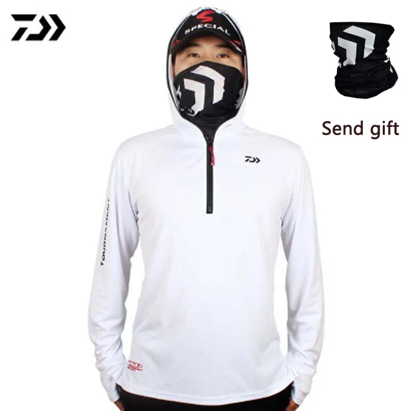 

2018 Brands Daiwa Summer Fishing Clothing Breathable Sunscreen Shirt Men Quick Drying Upf 50+ Long Sleeve Hooded Fishing Shirts