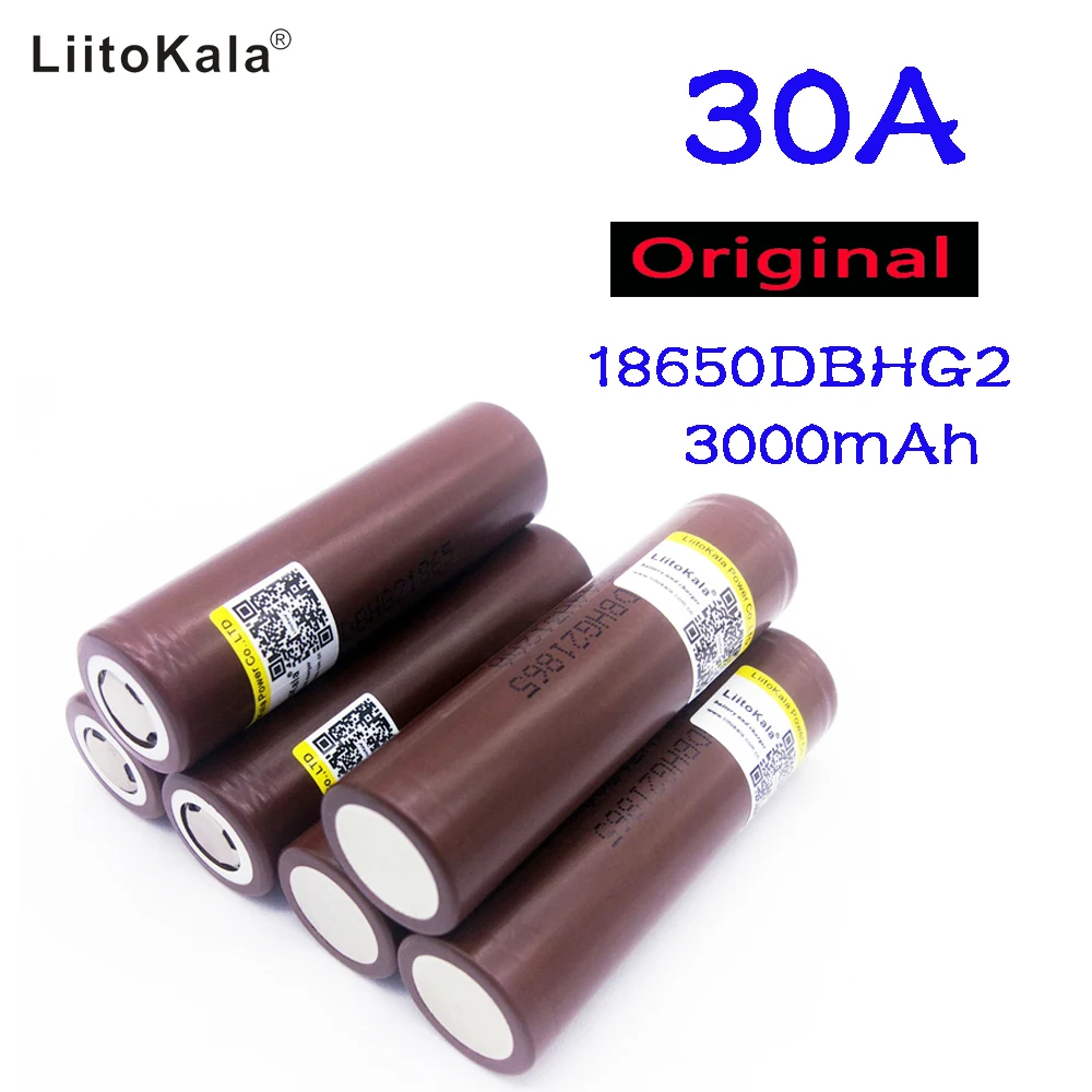

5PCS LiitoKala for HG2 18650 18650 3000mah electronic cigarette Rechargeable battery power high discharge,30A large current