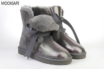 

The latest European women's snow boots in 2019, high quality sheepskin, 100% wool, warmth, free delivery, women shoes