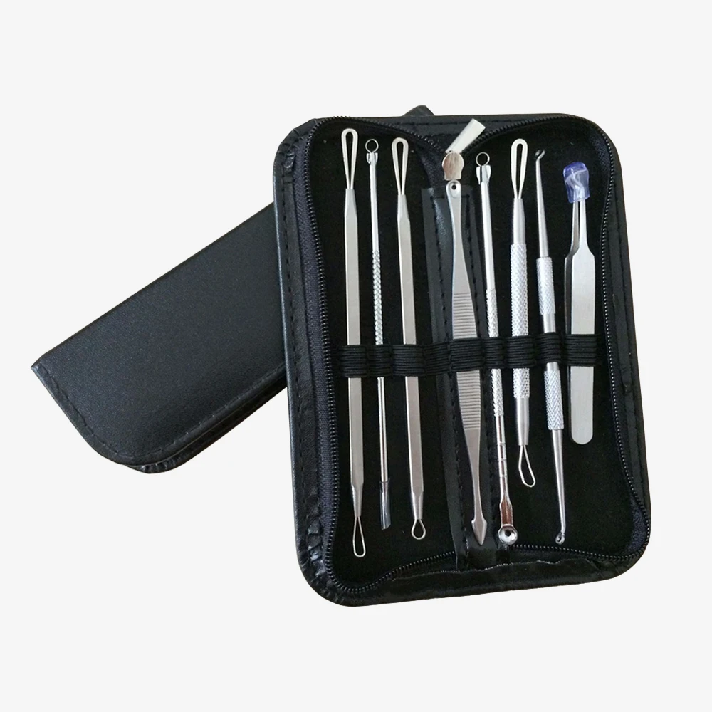 

4/7/8pcs Blackhead Acne Needles Tweezer Remover Set Black Dots Pore Cleanser Vacum Comedone Pimple Blemish Extractor Kit