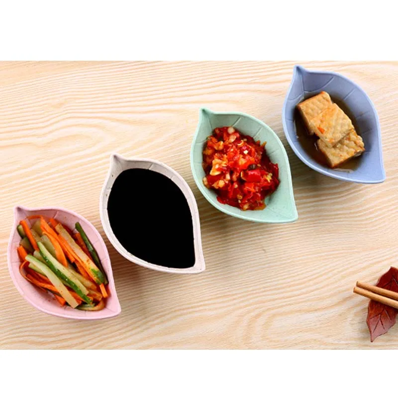 

Tableware Food Container Creative Leavess Dish Baby Kid Bowl Wheat Straw Soy Sauce Dish Rice Bowl Plate Sub - plate Japanese