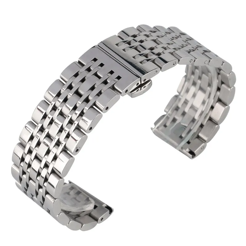 

2017 New Stainless Steel Silver Watch Band Adjustable Watch Strap 20mm 22mm 24mm Bracelet Watchbands For Wrist Watch