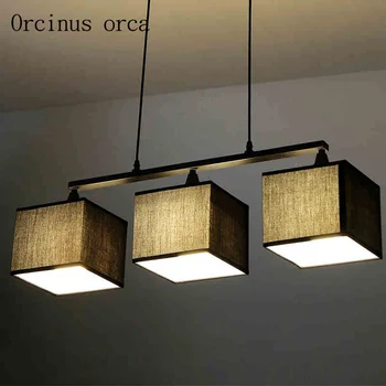

Nordic modern simple fabric hanging lamp restaurant bedroom study American Creative Chandelier free shipping