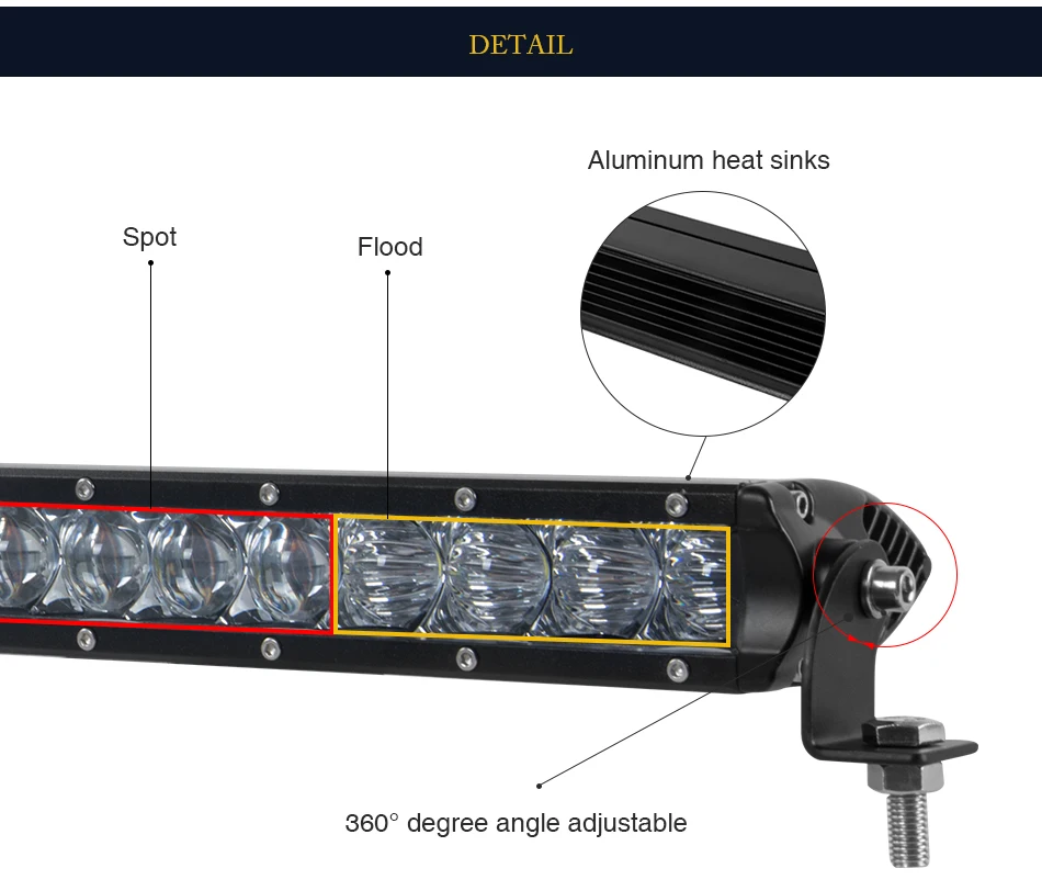 22 26 32 41 51 inch Single Row 5D Offroad Led Light Bar 100W 120W 150W 200W Combo Beam Led Work Light For ATV UAZ 4x4 SUV 4WD