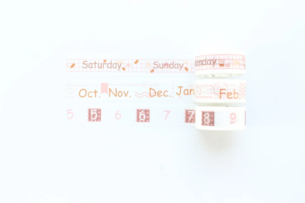 Domikee Милая Классическая тематика времени Маскировочные ленты для дневника планировщик записные книжки, креативный ежемесячный недельный ежедневный васи ленты, 3 шт