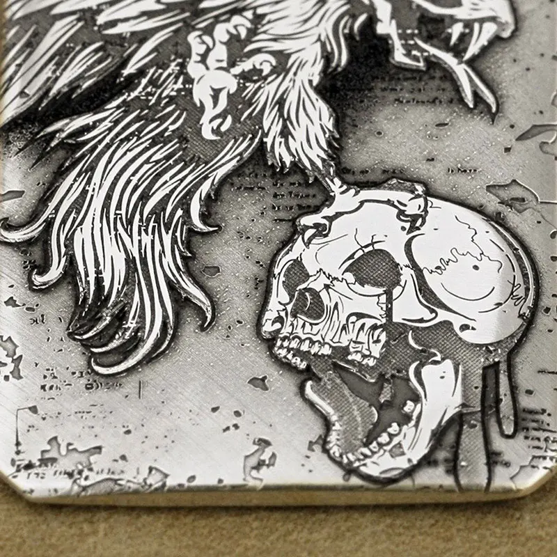 Подвеска в стиле ретро с этикетками животных из серебра 999 пробы|carved pendant|f pendantbiker