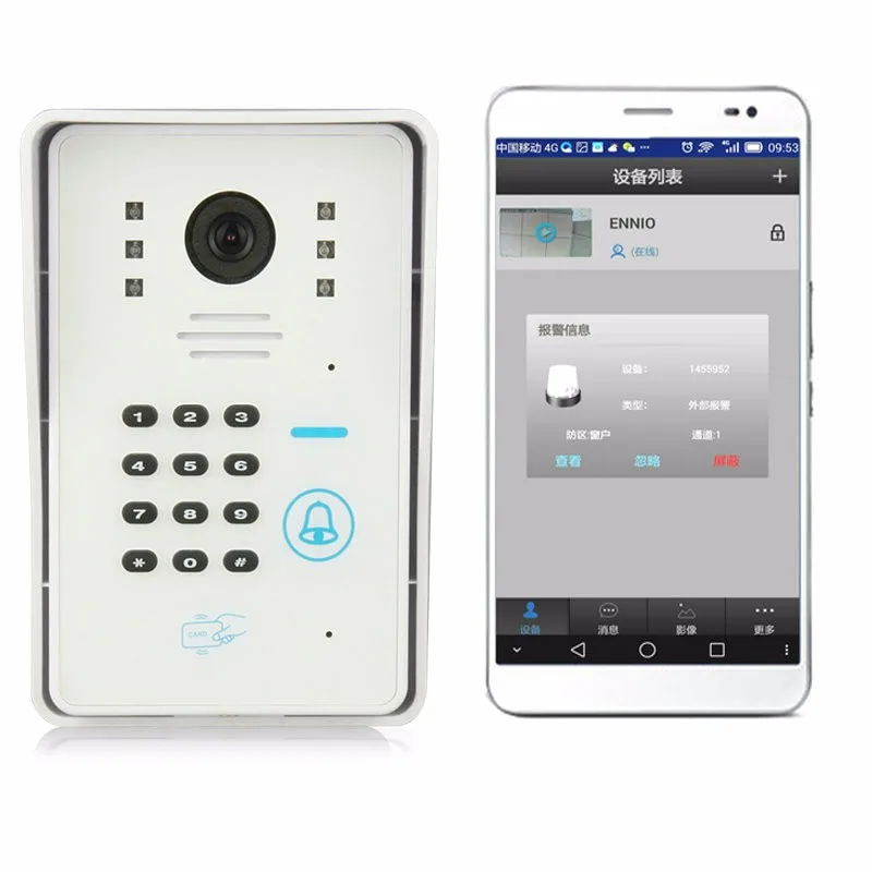 Умный Дом WIFI Беспроводной Видео-Телефон Двери Система с системой сигнализации дома Карты Разблокировать Функцию и Удаленного