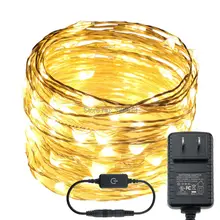 10 м/33FT 100 светодиодный s рождественские гирлянды серебристого провода сенсорный диммер Сказочный Звездный праздник огни+ UL/адаптер ce