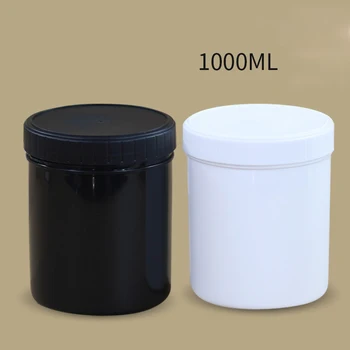 

1000ML Empty plastic Cream Jar leakproof Liquid Food Cosmetic container with two Lids BPA Free 50PCS/lot