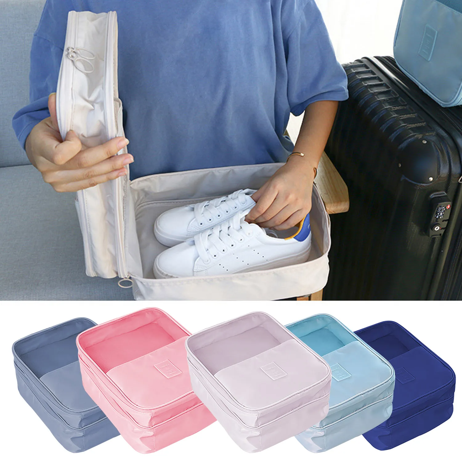 

Waterproof Dustproof Double-layer Luggage Shoe Storage Bags Organizer for Men Women Traveling Vacation Trip Camping