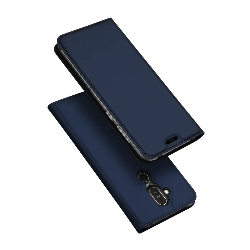 DUX DUCIS из искусственной кожи чехол для Nokia 8,1 Coque Роскошный ультра тонкий флип-кошелек чехол для Nokia 8,1 чехол для телефона Корпус - Цвет: Синий