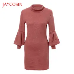 JAYCOSIN одноцветное Для женщин свитер с длинными рукавами и круглым вырезом Вязание свитер топы высокое качество акриловых материалов