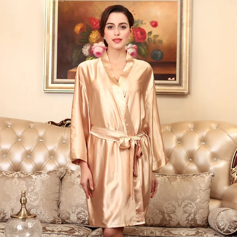 YINSILAIBEI Dressing Gown Bath Robe Kimono Bridal Bridesmaid Silk Satin