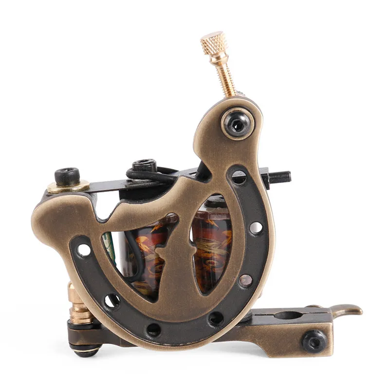 

Permanent Makeup Supplies Top End 1Pcs Copper Coil Tattoo Machine Gun 10 Wraps Shader For Tattoo Body Art