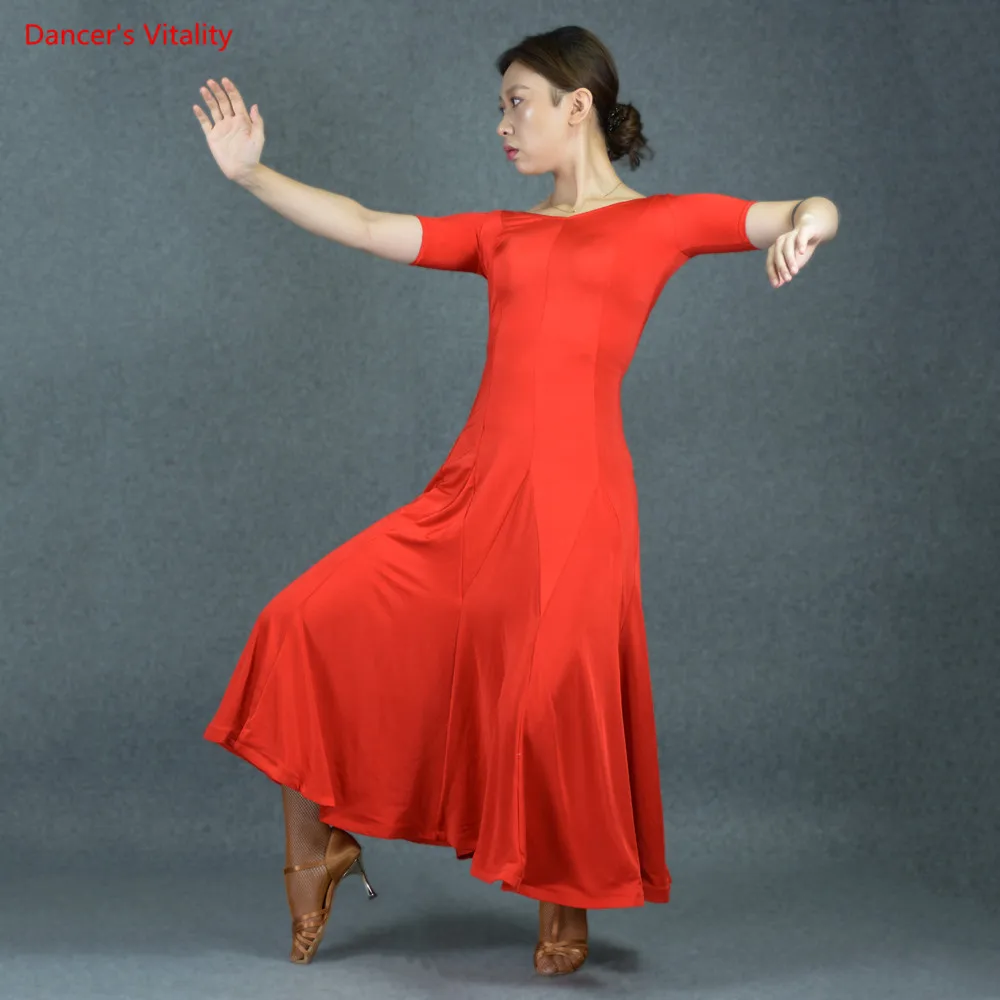 Professional Ballroom Dance Dresses Practice Clothes Sexy V Neck