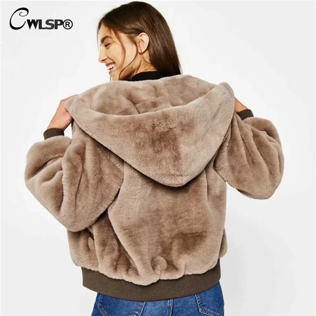 Aliexpress.com : Buy CWLSP Faux Fur Coat with Zipper Women 2018 Autumn