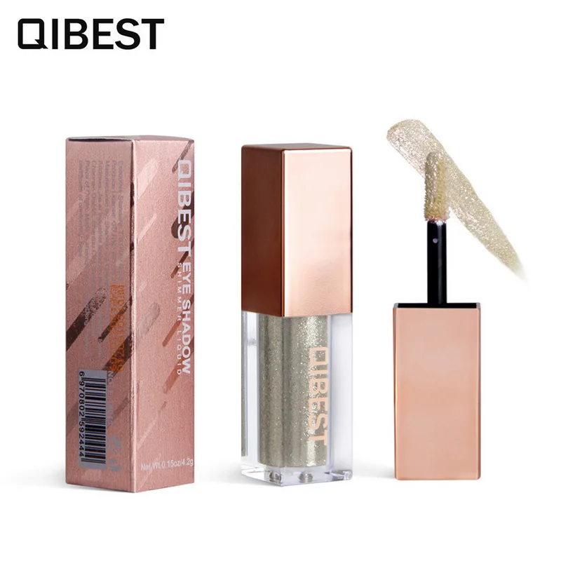 Бренд qibest Pro 15 одноцветные алмазные перламутровые жидкие тени для век мерцающие