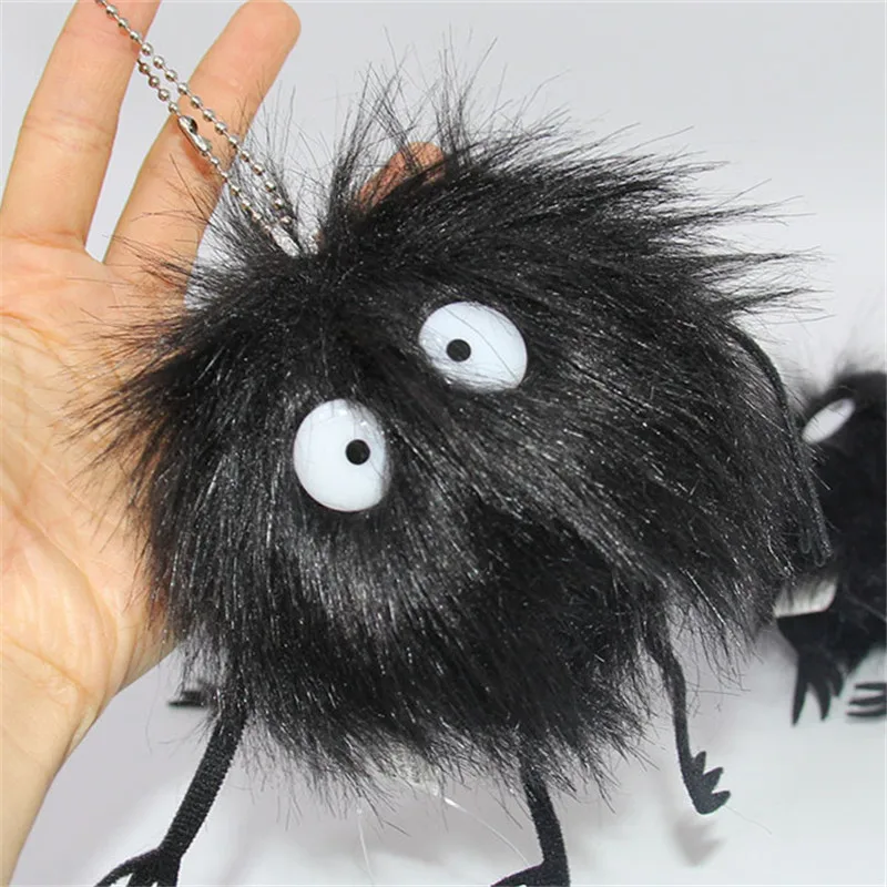 2017 New Totoro Coal Plush Toys Small Cute Anime  My Neighbour Totoro Coals Key Bag Pendants Black briquettes Dolls Gift 9cm 10pcs (3)