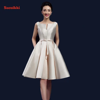 2017 new design A-line short dresses V-opening back cocktail party lace-up dress veatidos de festa Hot sale free shipping