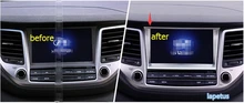 Interior For Hyundai Tucson 2016 2017 Dashboard Navigation GPS Multimedia Display Screen Frame Trim Sticker Molding Garnish