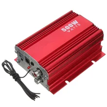 NEW 500W Car Motorcycle Motorbike 2CH 2 Channel Audio AMP Amplifier USB MP3 FM Red