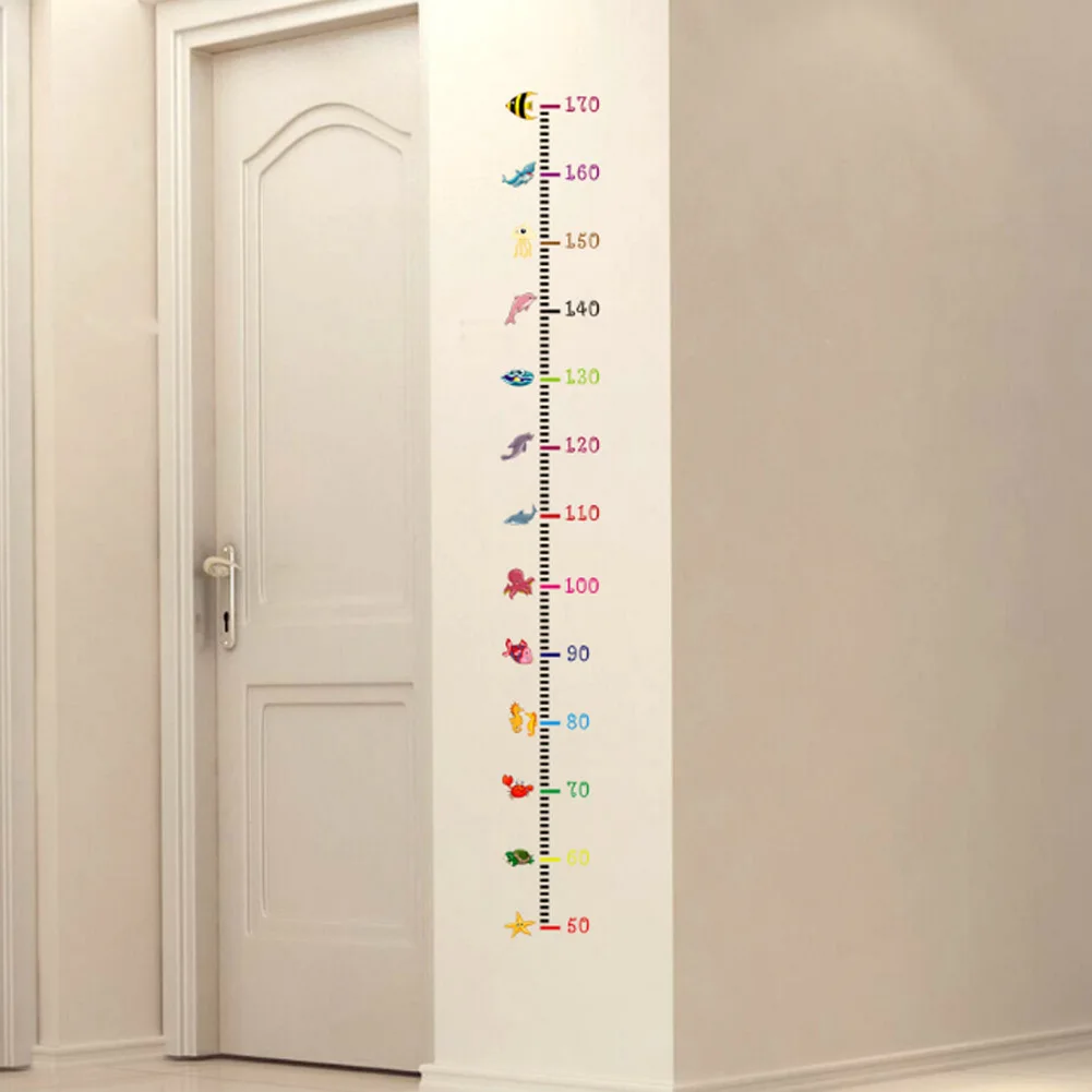 

Home Decor Stickers Under Sea Animal Heart Height Measure Decal Wall Sticker Kids Room Baby Growth Chart Beautiful Mural Poster