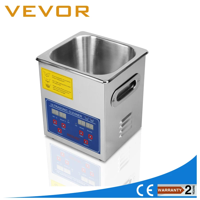 Ультразвуковой очиститель Vevor из нержавеющей стали 2L с таймером кронштейн для