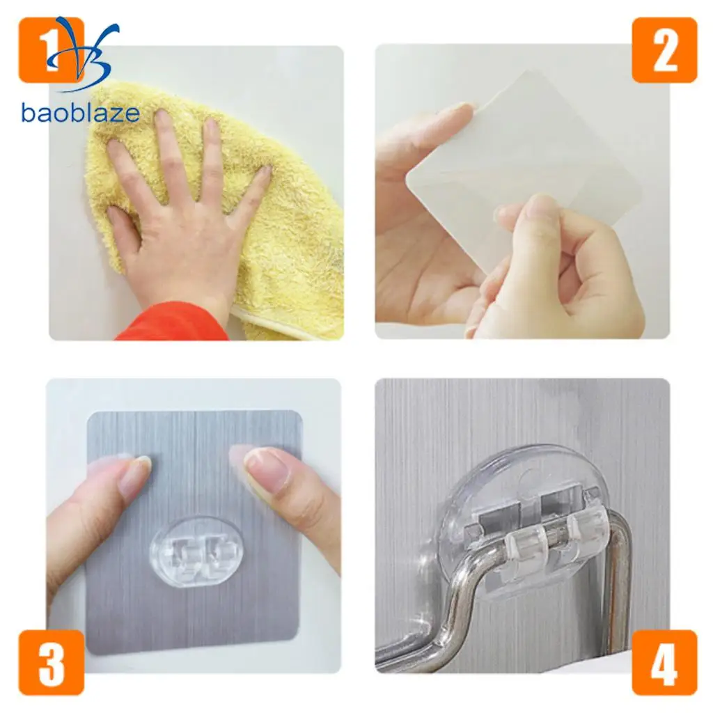 Nail Free No Trace No Drilling Wall Seamless Hook Hanger Hooks Reusable Waterproof Hook for Toilet Paper Holder Towel Ring