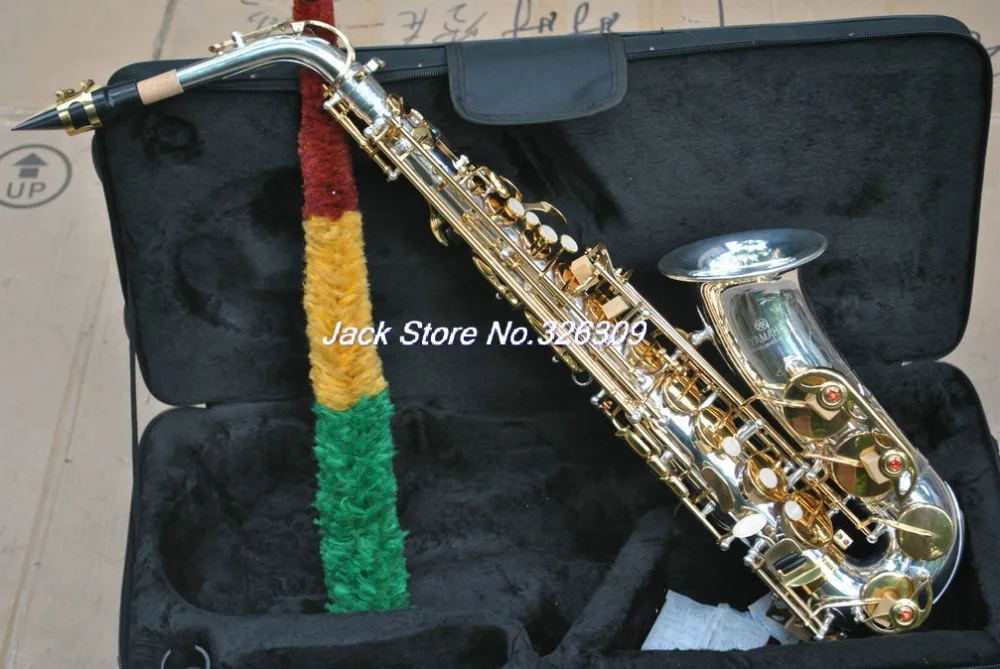 

High quality Silver Saxophone With Case In Stock Free shipping