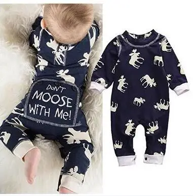 

2019 Newborn clothes baby clothing Girls Boys Jumpsuit Spring Autumn infant baby Romper Long sleeve Deer printing toddler suit