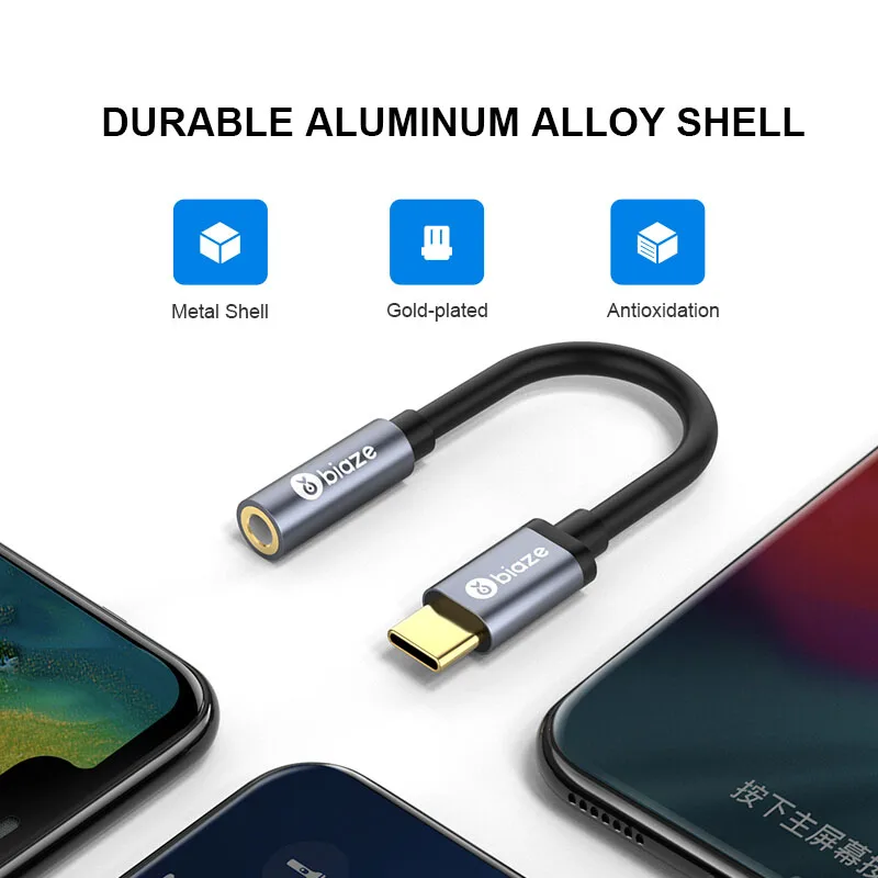Кабель для наушников Biaze type C 3 5 с разъемом USB до мм адаптер AUX xiaomi mi 6 8 аудиокабель| |