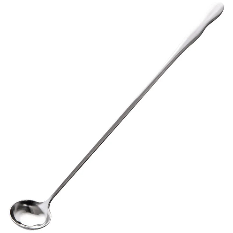 XZJJA, длинная ложка из нержавеющей стали, ковш, кухонная посуда, десерт, кофе, мед, ложка, кухонный гаджет, длинная ложка, ручка - Цвет: Silver ladle