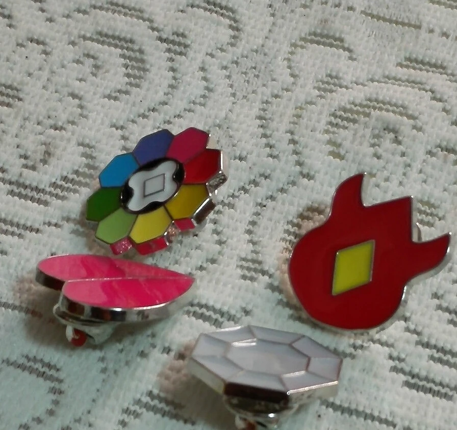 Pokemon Kanto 8 Metal League Gym Badge Pin Pip Gen 1 Cosplay Prop Collection Set