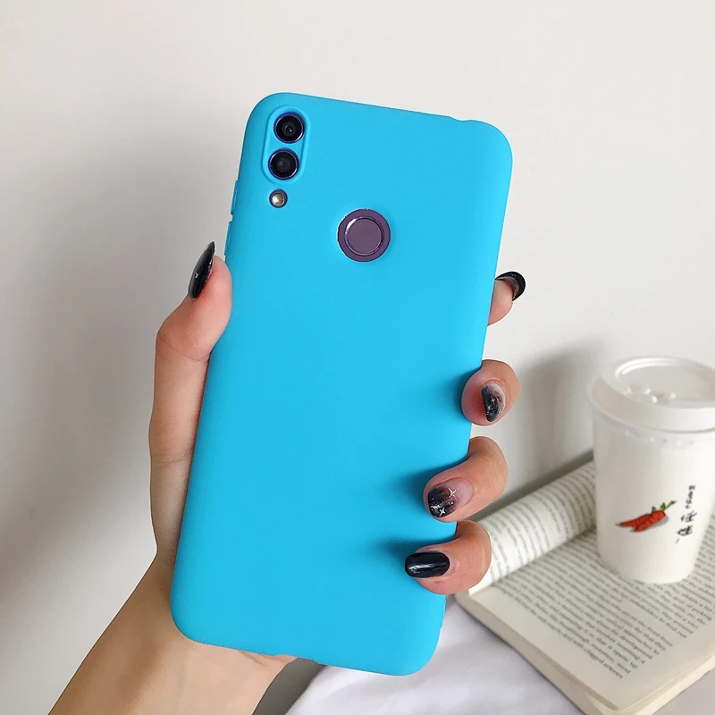 Яркий матовый чехол для телефона Honor 8S 8A 9X Pro 8C 8X9 10 Lite 20 6X 6C 7A 7C 7S 7X цветной Мягкий ТПУ силиконовый защитный чехол - Цвет: Blue