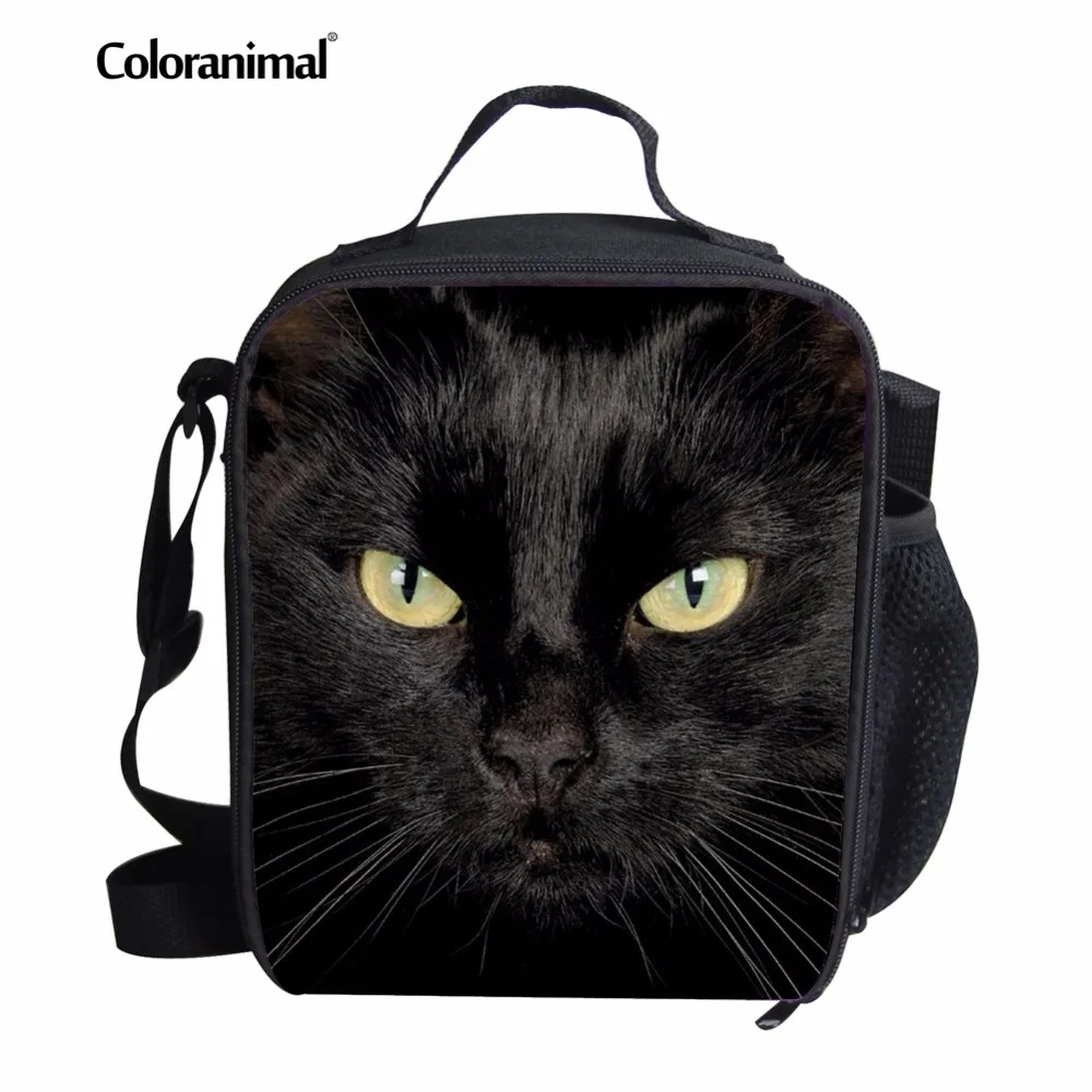 Coloranimal Insulated Child Meal Package Black Cat Head Printed