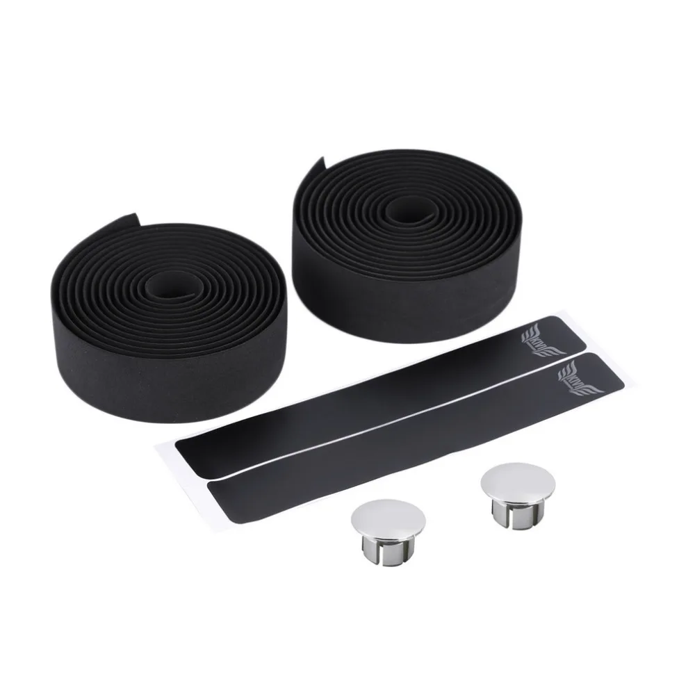 Bar Tape Bicycle Cork Handlebar Tape TRAIL-BLAZERR Road Bike Handlebar Tape Bar Wraps with 2 Handlebar End Plugs-Black Bar Tape Bicycle Cork Handlebar Tape TRAIL-BLAZERR Road Bike Handlebar Tape Bar Wraps with 2 Handlebar End Plugs-Black
