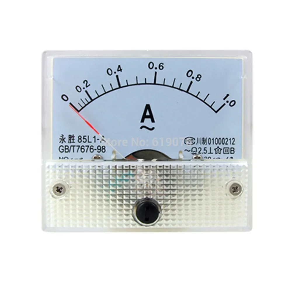 85L1 A AC 0 1.0A Rectangle Analog Panel Ammeter Gauge Ammeterin