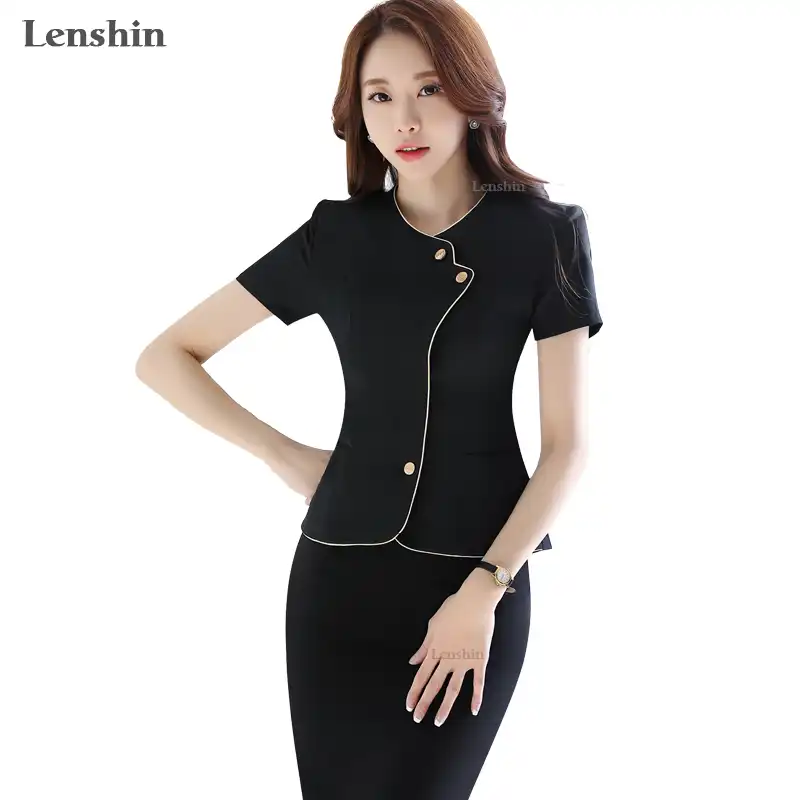 2 piece black skirt suit