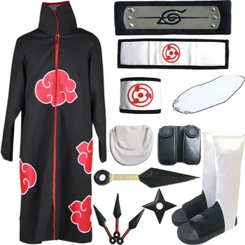 

Adult Unisex Cartoon Character Full Set Akatsuki Cosplay Costume from Naruto Shippuden Anime