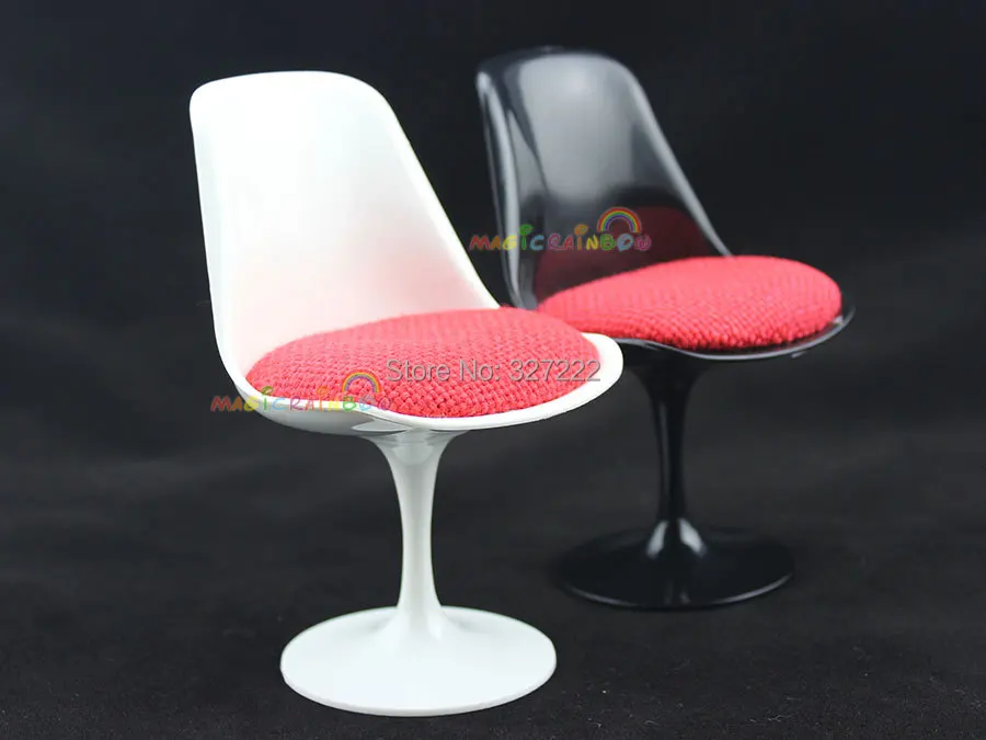 

Mini Tulip Chair Furniture For Barbie Blythe BJD Dollhouse Miniature 1:6 Black White Simulation Furniture Pretend Play