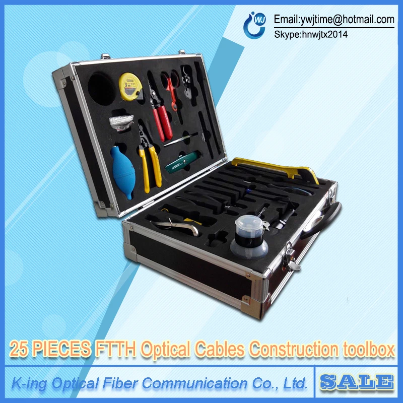 

25 PIECES FTTH Optical Cable Construction Toolbox FTTH construction kit Cable kit Fiber Toolbox