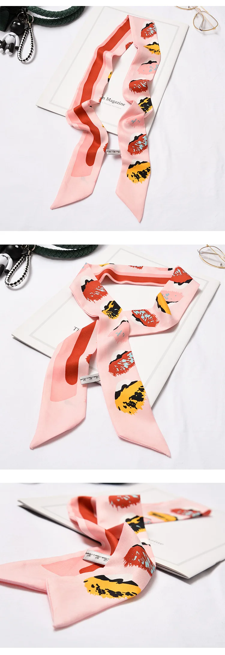 Весенне-летние модели, Саржевые длинные узкие полоски, украшенные ручками, Сумка с завязками модная лента, шарф