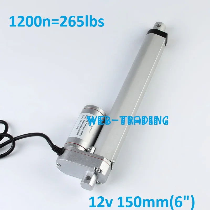 

Multi-function12VDC,6.5mm/s,150mm/ 6inch stroke, 1200N/120KG/265LBS linear actuator,linear motor
